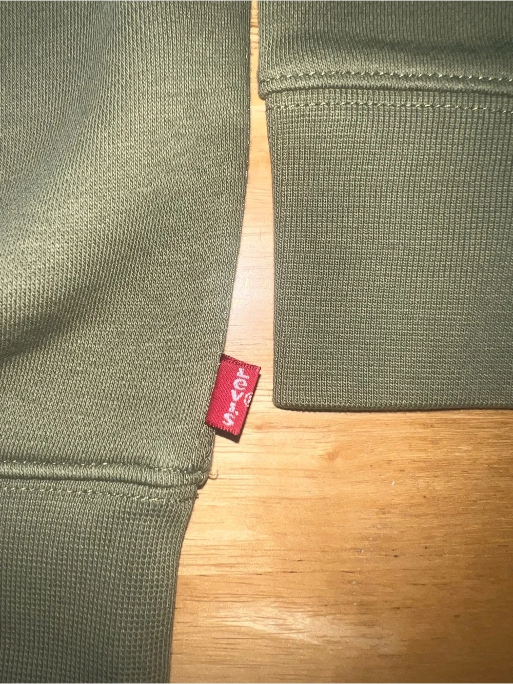 Levi's Olive Green Crewneck Sweatshirt with Pink Logo